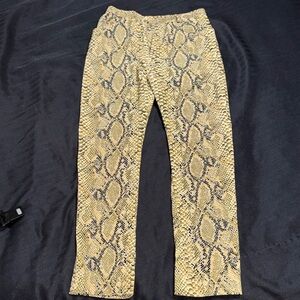 Alberto Makali Beige and Black Snake Print Pants